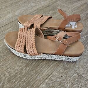 BAMBOO Braided Tan Women's Sandals